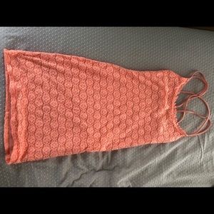 Peach tight lace dress